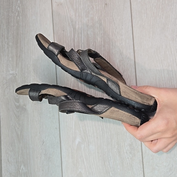 Taos Womens Leather Hook&loop 3 straps Sandals Slide shoes sz 8 - Picture 7 of 10